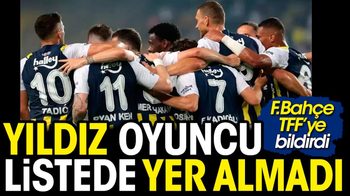 Ryan Kent Fenerbahçe TFF listesine girmedi