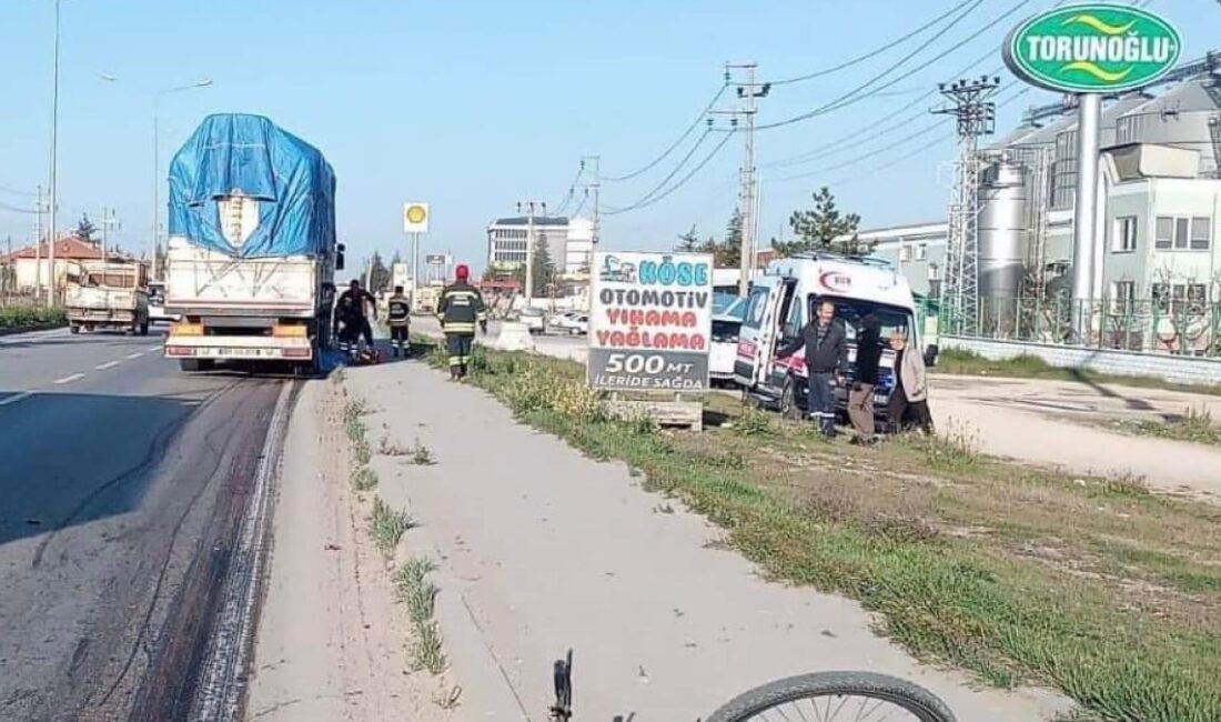Konya Ereğli'de sabah saatlerinde Torunoğlu süt fabrikası civarında trajik bir