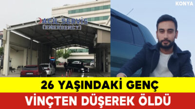Konya'nın Ereğli ilçesinde bir kağıt fabrikası inşaatında vinç sepetinde kaynak