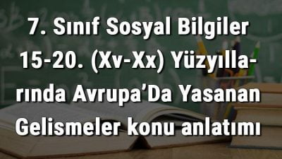 Avrupa'da 15.-20. yüzyıllar arasında yaşanan Bilimsel Devrim, Rönesans ve Aydınlanma'nın