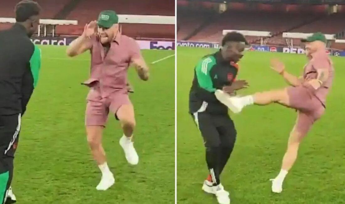 Conor McGregor 'un Arsenal ve PSG maç sonrası Saka'ya tekme