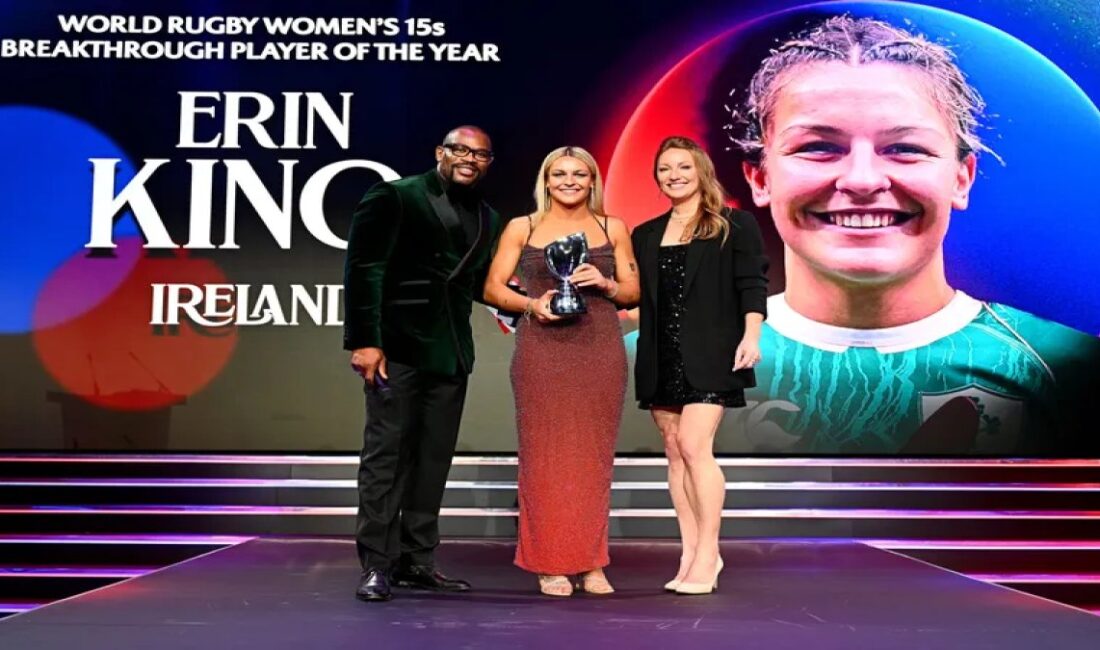 21 yaşındaki İrlandalı kanat oyuncusu Erin King, Dünya Ragbi Ödüllerinde