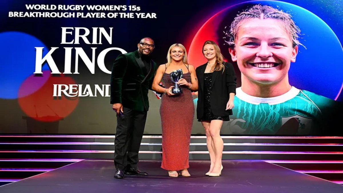 21 yaşındaki İrlandalı kanat oyuncusu Erin King, Dünya Ragbi Ödüllerinde