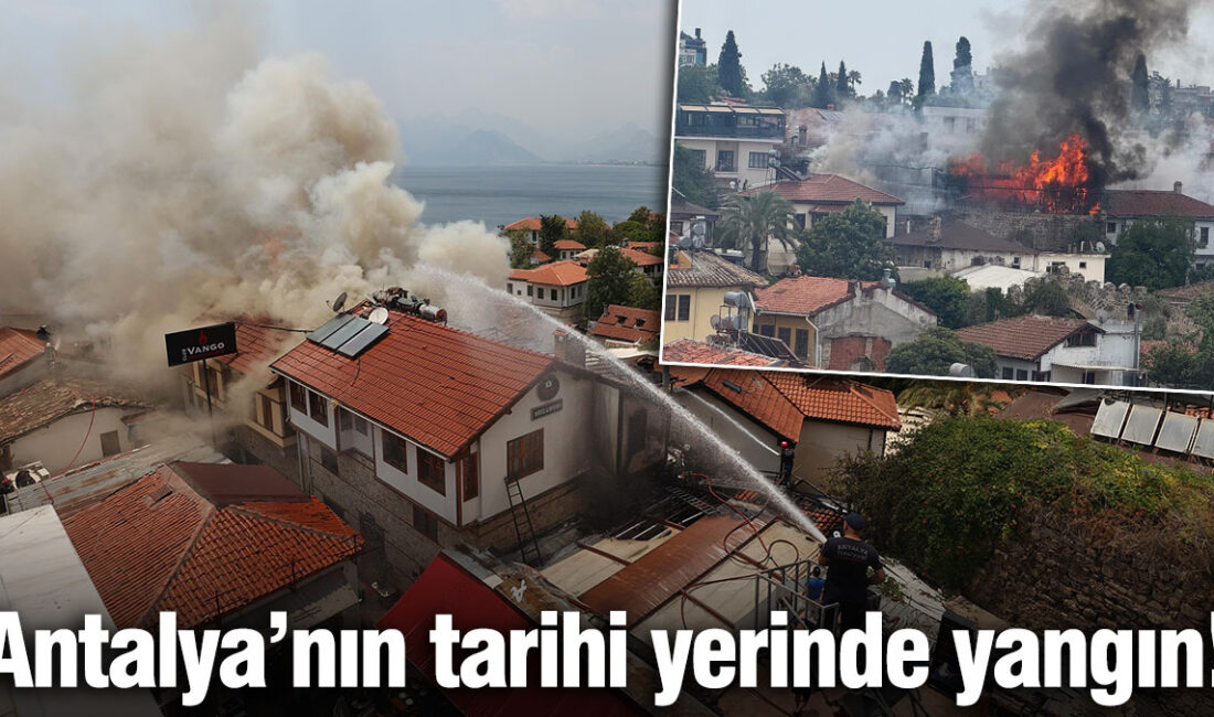 Antalya Kaleiçi’nde 2 katlı bir otelde başlayan yangın 3 iş