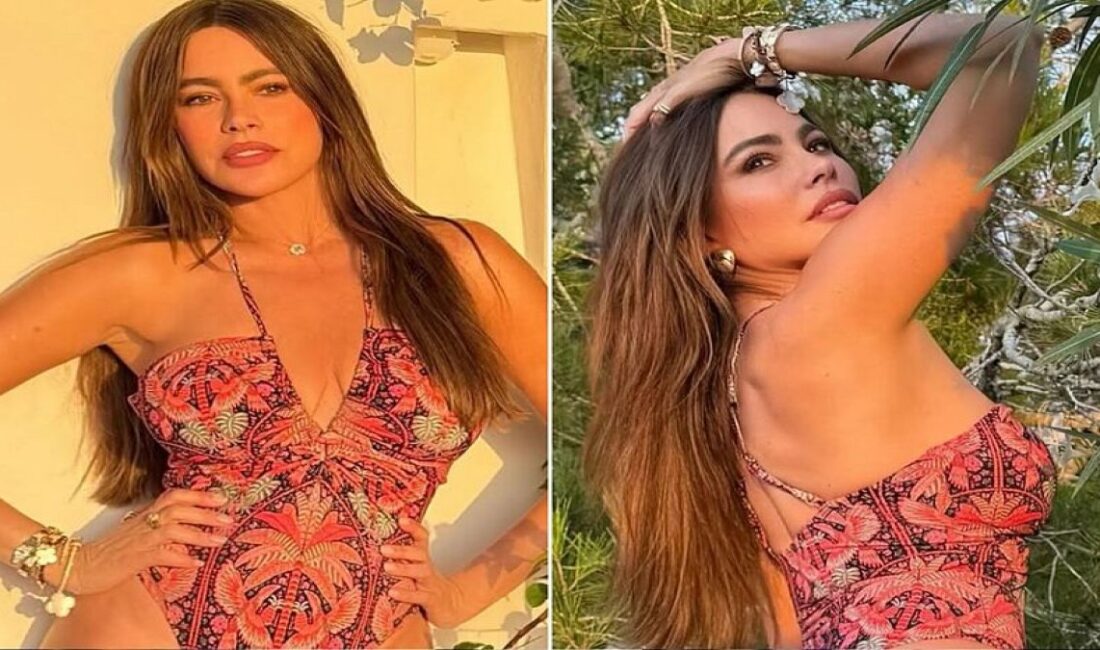 Sofia Vergara, Ibiza tatilinde kendi tasarımı olan mayo ve bikinilerle