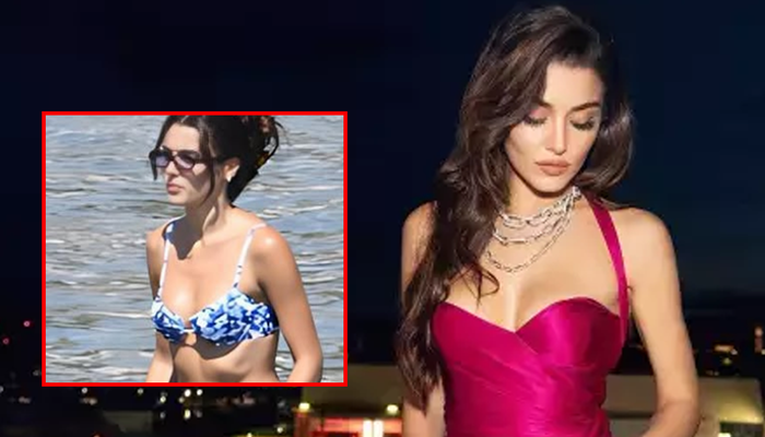 Hande Erçel, Bodrum Türkbükü’nde mavi bikinisiyle görüntülendi. Kardeşi Gamze Erçel