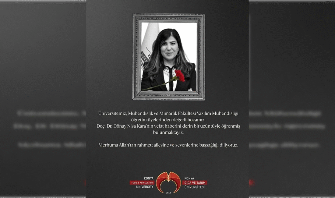 Doç. Dr. Dönay Nisa Kara Konya’da uzun süredir mücadele ettiği