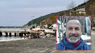 Emekli askeri savcı Yalçın Karakaya, Balıkesir'in Erdek ilçesinde zıpkınla balık