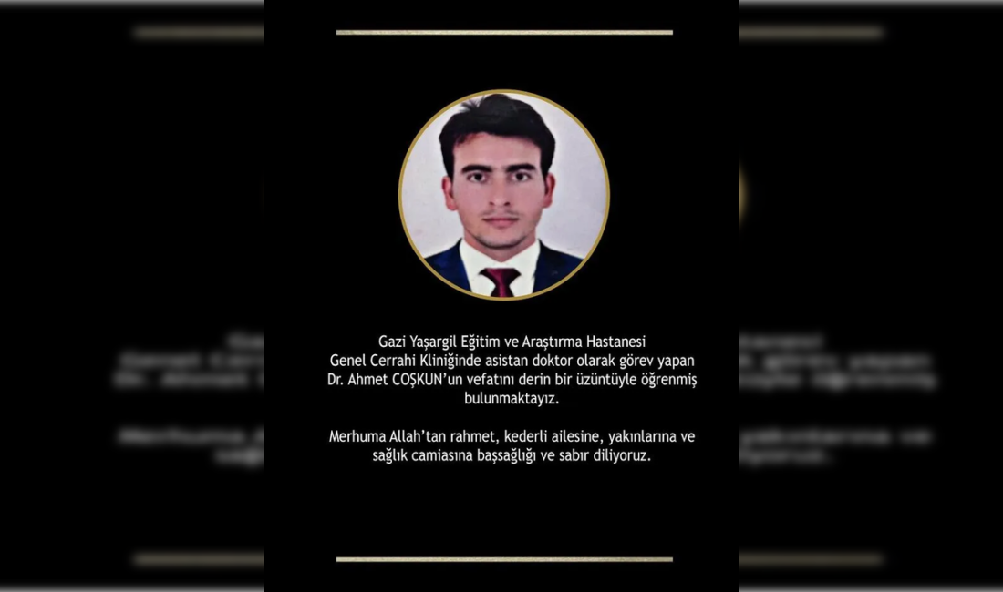 Diyarbakır Gazi Yaşargil Eğitim ve Araştırma Hastanesi Genel Cerrahi asistanı