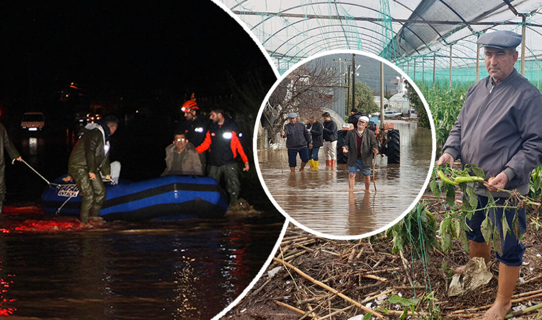 Antalya’nın Kumluca, Serik ve Kemer ilçelerinde etkili olan yoğun yağış