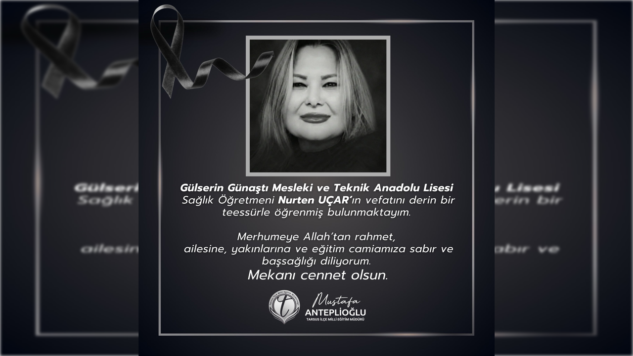 Uzun yıllar Tarsus eğitim hayatına katkı sunan Sağlık Öğretmeni Nurten