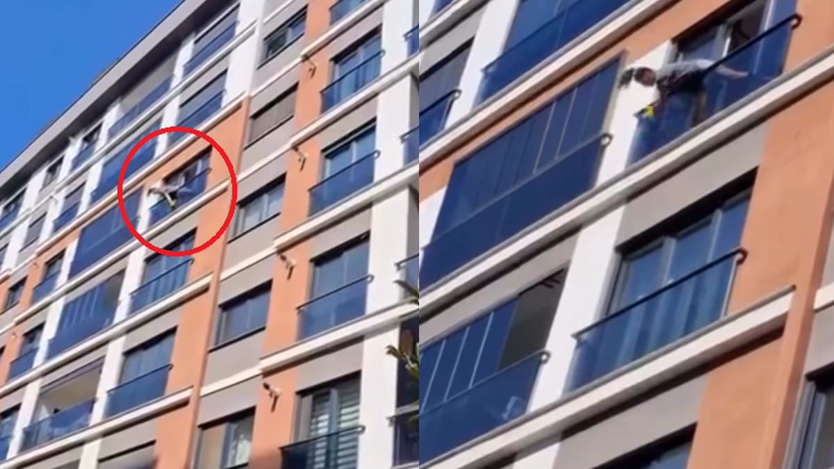 Ünlü şarkıcı Hatice, evinin balkonunda cam silerken tehlikeli anlara imza