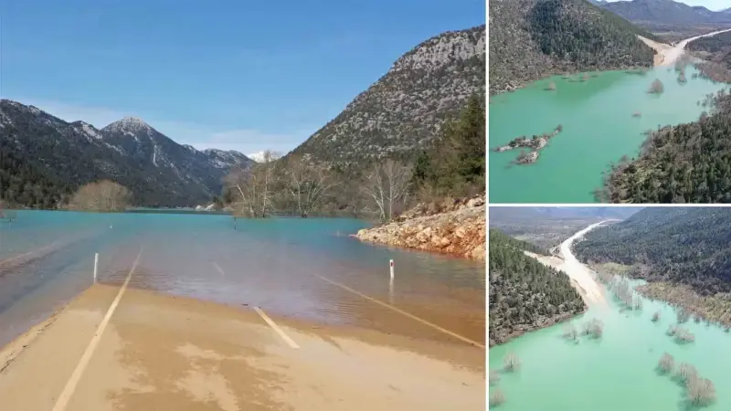Şiddetli yağışlar sonrası kapanan Antalya-Konya yoluna alternatif olarak devreye alınan