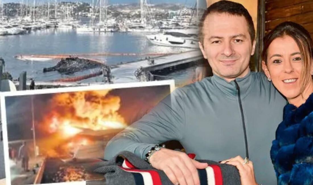 Milas'ın Ören açıklarında seyir halindeyken alevlere teslim olan lüks yatın