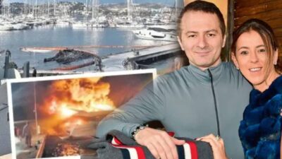 Milas'ın Ören açıklarında seyir halindeyken alevlere teslim olan lüks yatın