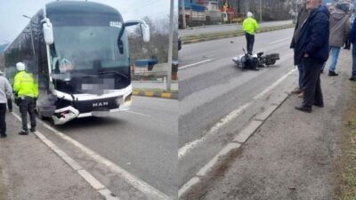 Bartın’dan Ankara’ya giden otobüs, Devrek’te motosikletli Ergin Sarı’ya çarptı. Devrek