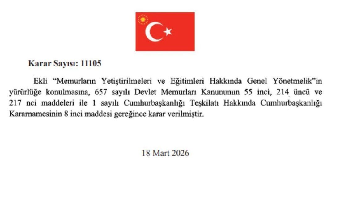 Resmi Gazete'de yayımlanan kararla aday memur eğitim yönetmeliği değişti. 43
