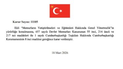 Resmi Gazete'de yayımlanan kararla aday memur eğitim yönetmeliği değişti. 43