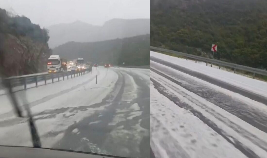 Antalya'da Mayıs ayında yaşanan kar ve dolu şoku trafiği felç