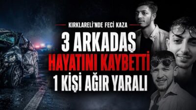 Kırklareli Lüleburgaz'da otomobil şarampole devrildi. Kazada 3 kişi hayatını kaybetti,