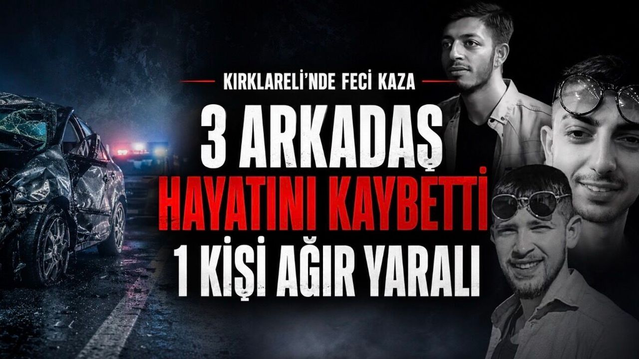 Kırklareli Lüleburgaz'da otomobil şarampole devrildi. Kazada 3 kişi hayatını kaybetti,